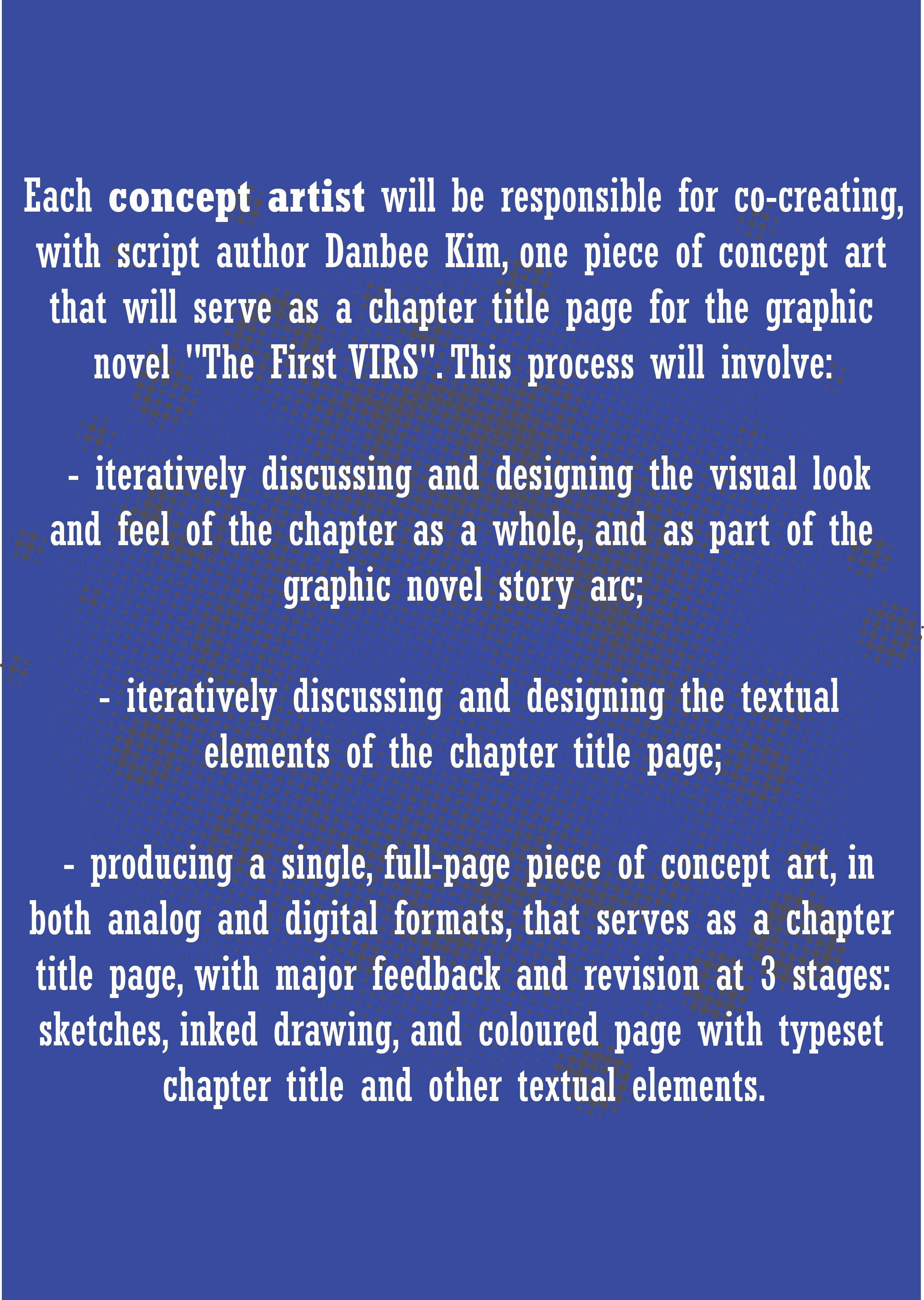 Call for artists, flyer page 05: Chapter title page artist responsibilities and expectations