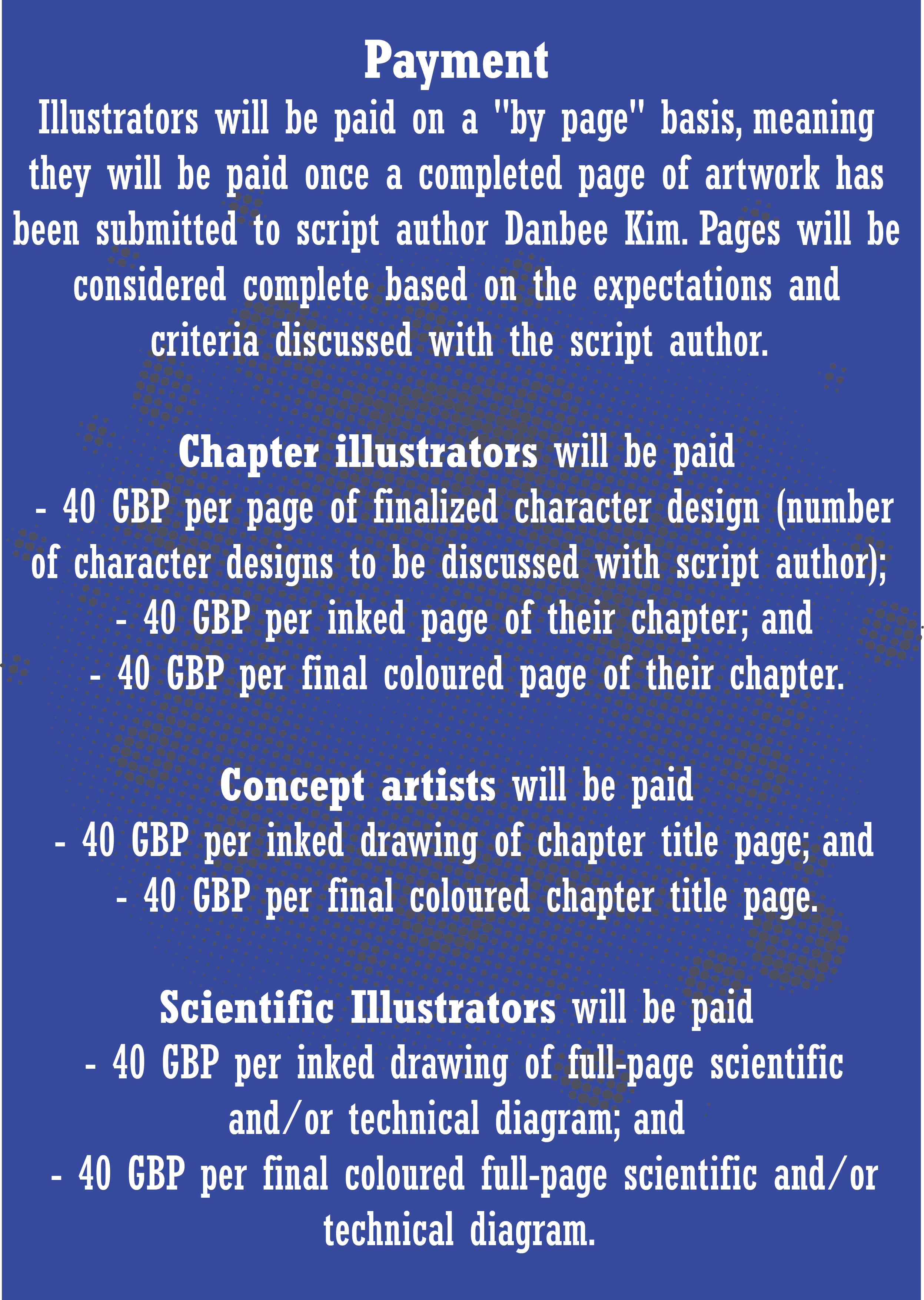 Call for artists, flyer page 07: Payment